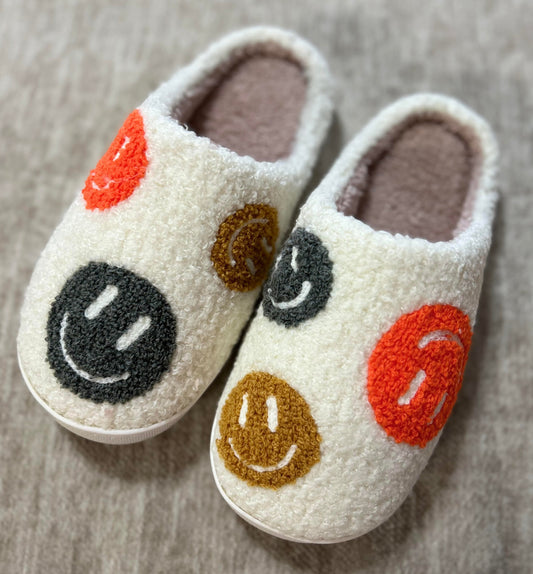 Tri-Color Smiley Slippers